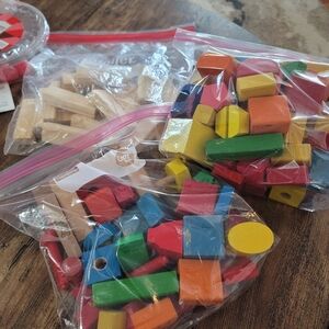 Vintage Wooden Building Block Lot